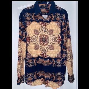 Pavini Blue and Light brown design shirt